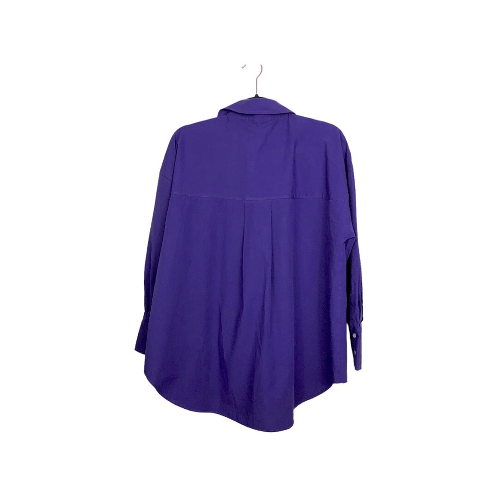 ZARA. Women’s Purple Button Down Shirt Long Sleeves With Button Cuffs Size Small - Picture 2 of 7